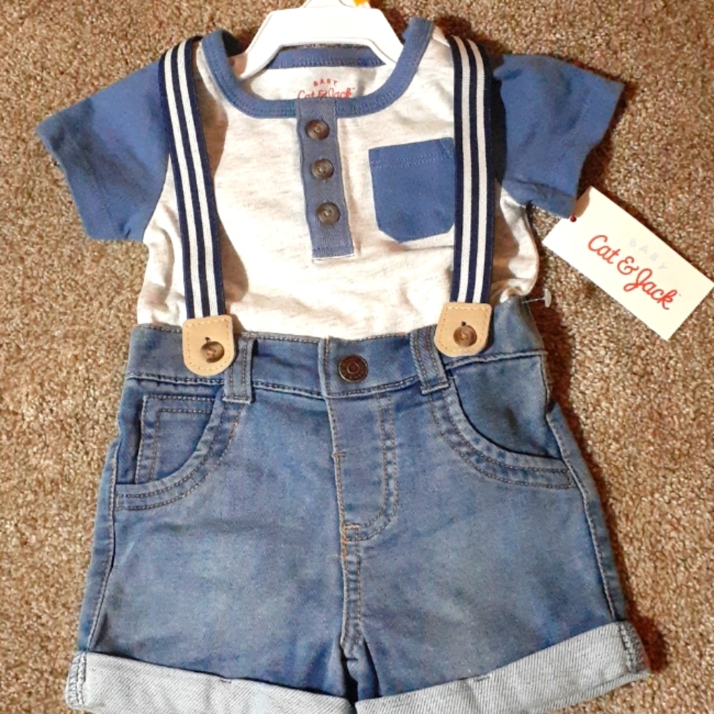 Baby Cat & Jack 2-Piece Short Set | 0-3M | Heather